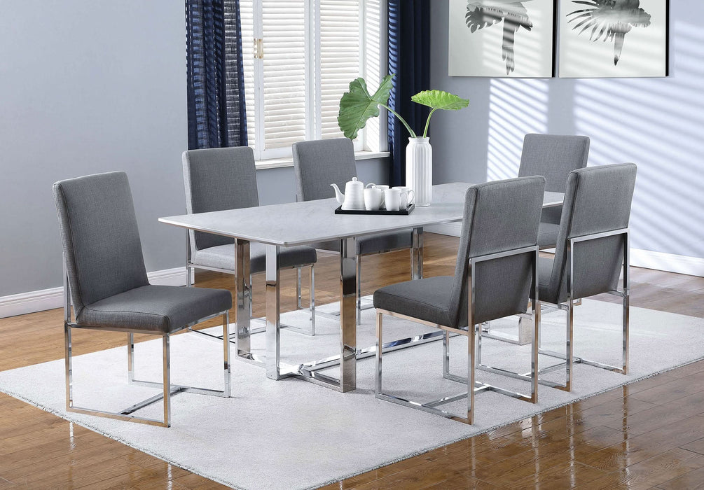 Mackinnon Upholstered Dining Side Chair Grey (Set of 2) - Walo Furniture 