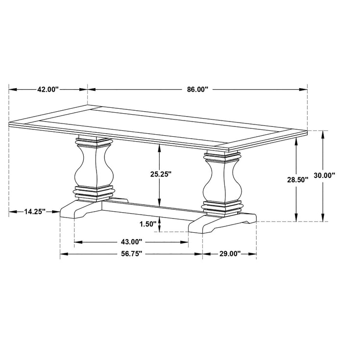 Parkins Rectangular 86-inch Dining Table Rustic Espresso - Walo Furniture 