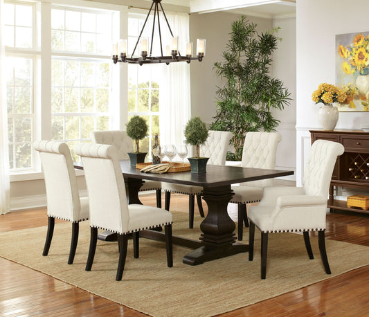 Parkins 7-piece Rectangular Dining Table Set Rustic Espresso - Walo Furniture 