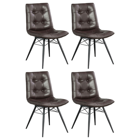 Aiken Upholstered Dining Side Chair Brown (Set of 4) - Walo Furniture 