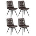 Aiken Upholstered Dining Side Chair Brown (Set of 4) - Walo Furniture 