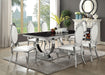 Antoine 5-piece Rectangular Glass Top Dining Set Chrome - Walo Furniture 