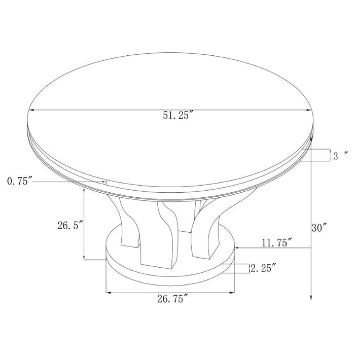 Anchorage Round 51-inch Glass Top Dining Table Chrome - Walo Furniture 