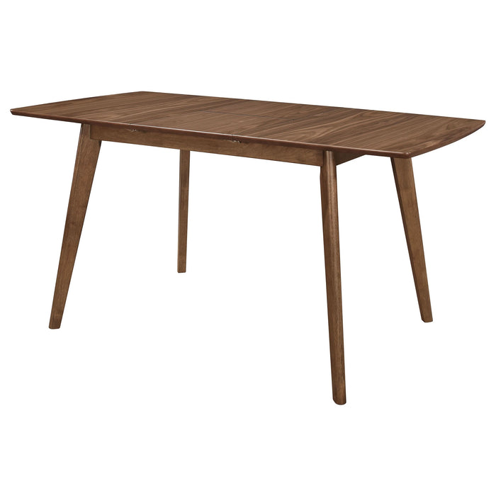 Alfredo 63-inch Extension Leaf Dining Table Natural Walnut - Walo Furniture 