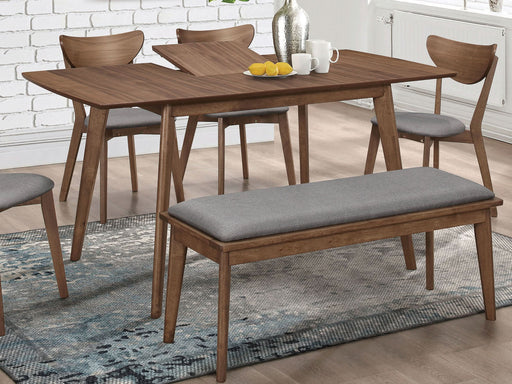 Alfredo 63-inch Extension Leaf Dining Table Natural Walnut - Walo Furniture 