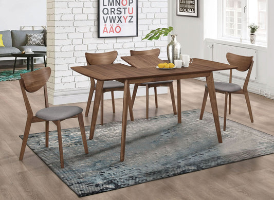 Alfredo 5-piece Butterfly Leaf Dining Set Natural Walnut - Walo Furniture 