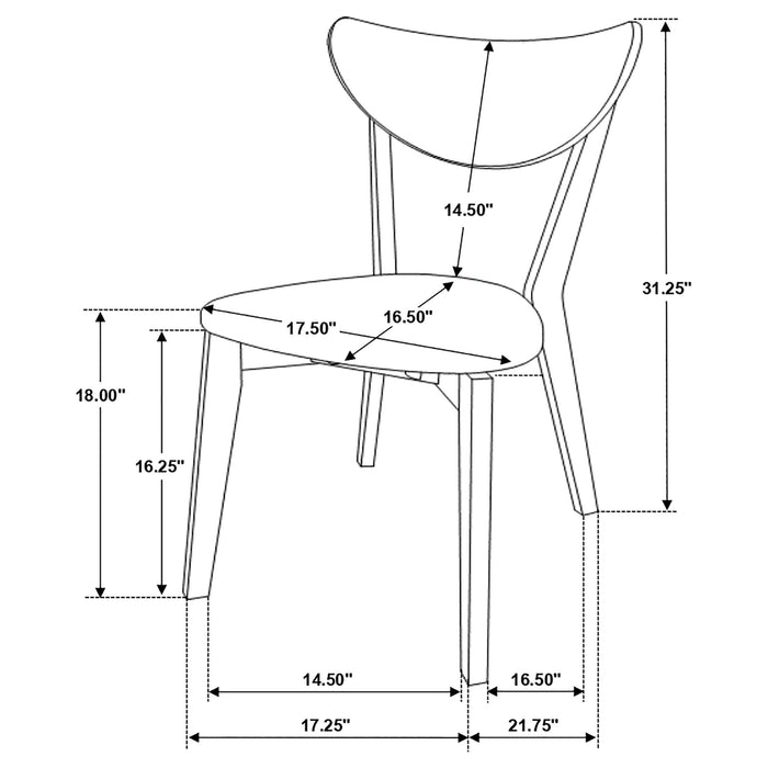 Alfredo Dining Side Chair Grey and Natural Walnut (Set of 2) - Walo Furniture 