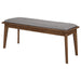 Alfredo Upholstered Dining Bench Grey and Natural Walnut - Walo Furniture 