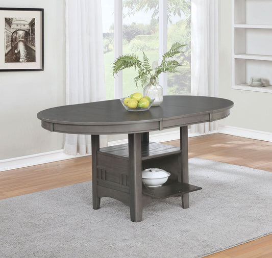 Lavon Oval 60-inch Extension Leaf Dining Table Medium Grey - Walo Furniture 