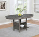 Lavon Oval 60-inch Extension Leaf Dining Table Medium Grey - Walo Furniture 