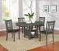 Lavon 5-piece Oval Extension Leaf Dining Set Medium Grey - Walo Furniture 