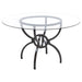 Aviano 5-piece Round Glass Top Dining Table Set Gunmetal - Walo Furniture 