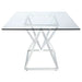 Beaufort Rectangular 71-inch Glass Top Dining Table Chrome - Walo Furniture 