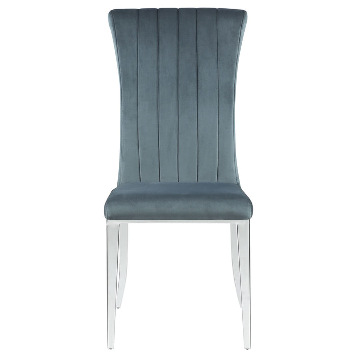 Beaufort Upholstered Dining Side Chair Steel Grey (Set of 2) - Walo Furniture 