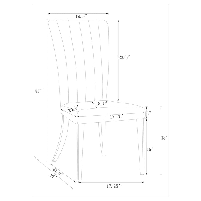 Beaufort Upholstered Dining Side Chair Steel Grey (Set of 2) - Walo Furniture 