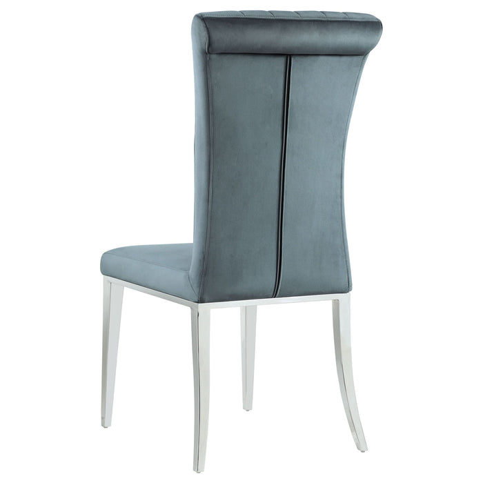 Beaufort Upholstered Dining Side Chair Steel Grey (Set of 2) - Walo Furniture 