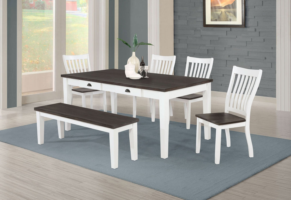 Kingman 5-piece Rectangular Dining Set Espresso and White - Walo Furniture 