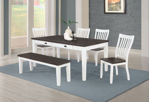 Kingman 6-piece Rectangular Dining Set Espresso and White - Walo Furniture 