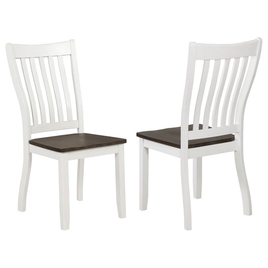 Kingman Wood Dining Side Chair Distressed White (Set of 2) - Walo Furniture 