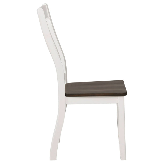 Kingman Wood Dining Side Chair Distressed White (Set of 2) - Walo Furniture 