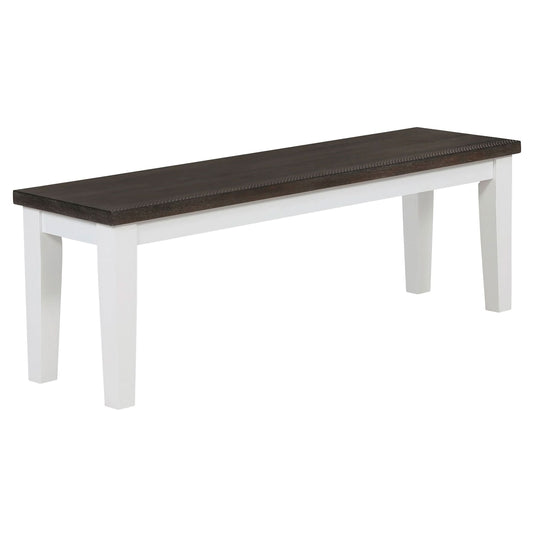 Kingman Wood Dining Bench Distressed White - Walo Furniture 