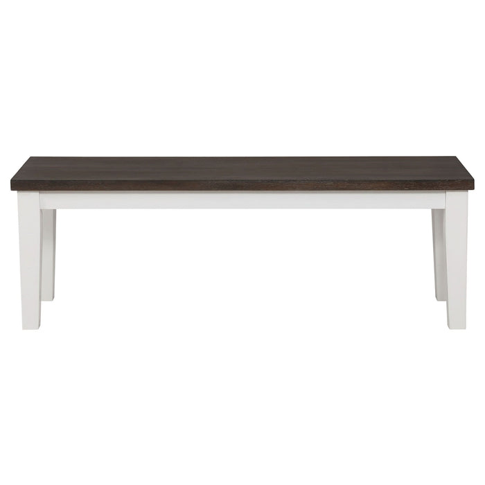 Kingman Wood Dining Bench Distressed White - Walo Furniture 