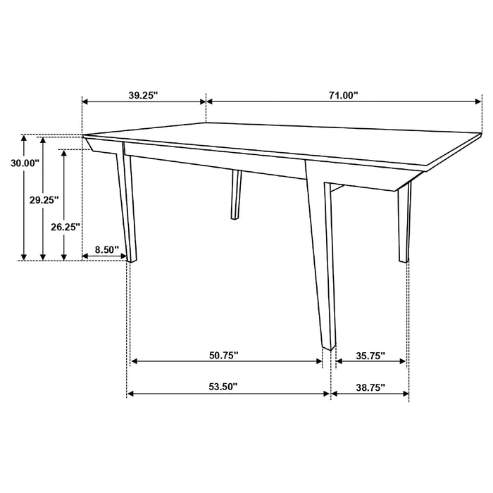 Nogales Rectangular 71-inch Wood Dining Table Coastal Grey - Walo Furniture 