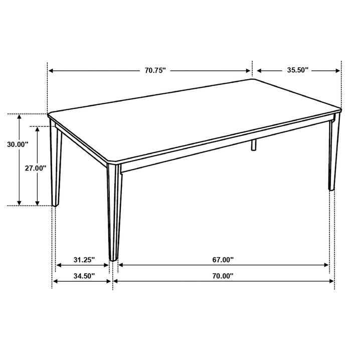 Wethersfield Rectangular 71-inch Wood Dining Table Walnut - Walo Furniture 