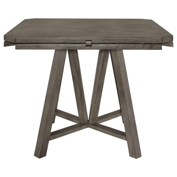 Athens Round 60-inch Drop Leaf Counter Dining Table Grey - Walo Furniture 