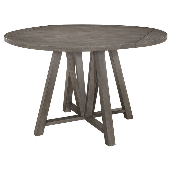 Athens Round 60-inch Drop Leaf Counter Dining Table Grey - Walo Furniture 