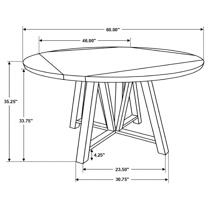 Athens Round 60-inch Drop Leaf Counter Dining Table Grey - Walo Furniture 