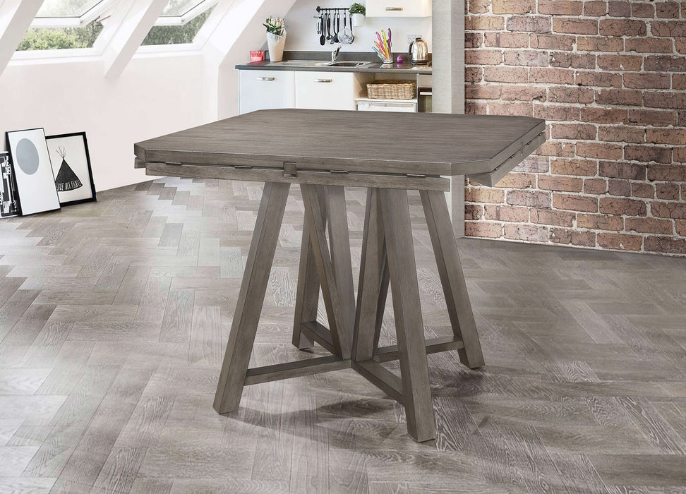 Athens Round 60-inch Drop Leaf Counter Dining Table Grey - Walo Furniture 