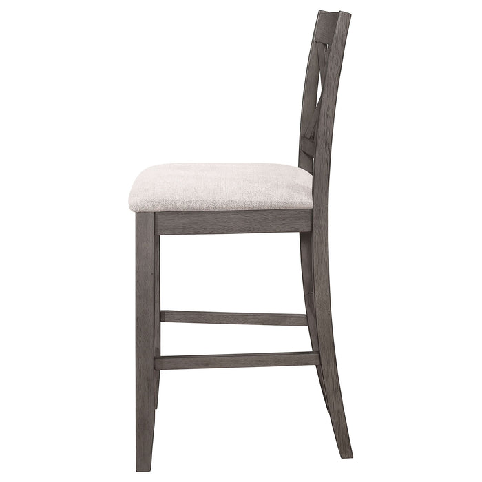 Athens Wood Counter Chair with Cushion Barn Grey (Set of 2) - Walo Furniture 