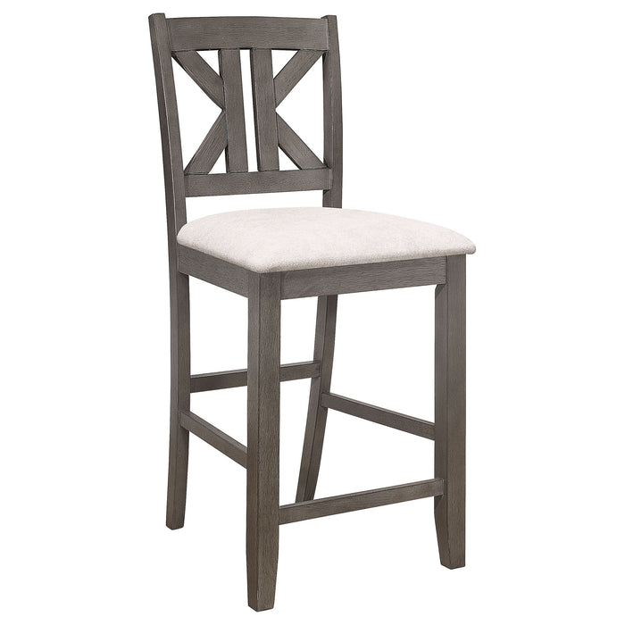 Athens Wood Counter Chair with Cushion Barn Grey (Set of 2) - Walo Furniture 