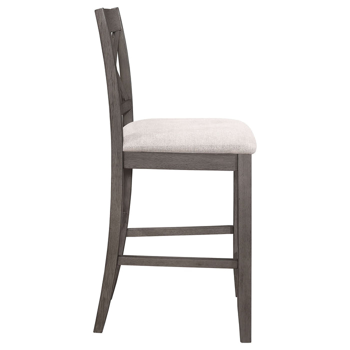 Athens Wood Counter Chair with Cushion Barn Grey (Set of 2) - Walo Furniture 