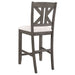 Athens Wood Counter Chair with Cushion Barn Grey (Set of 2) - Walo Furniture 