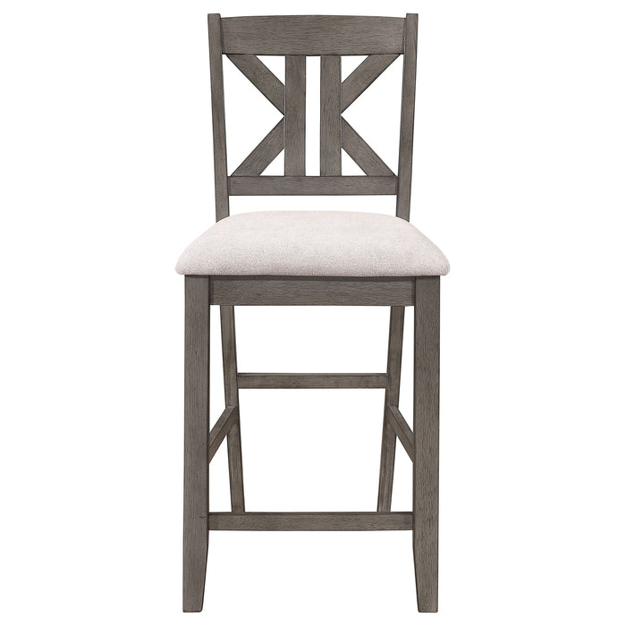 Athens Wood Counter Chair with Cushion Barn Grey (Set of 2) - Walo Furniture 