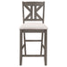 Athens Wood Counter Chair with Cushion Barn Grey (Set of 2) - Walo Furniture 