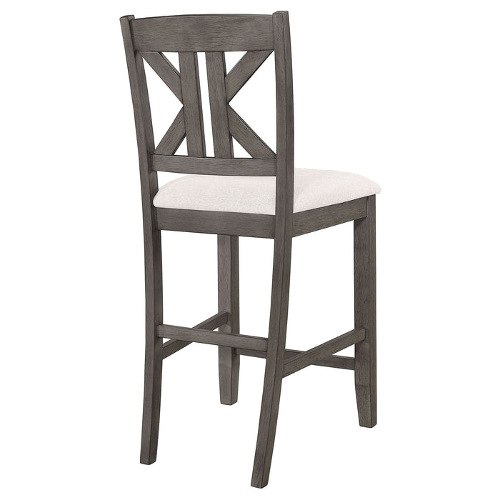 Athens Wood Counter Chair with Cushion Barn Grey (Set of 2) - Walo Furniture 