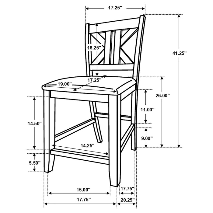 Athens Wood Counter Chair with Cushion Barn Grey (Set of 2) - Walo Furniture 