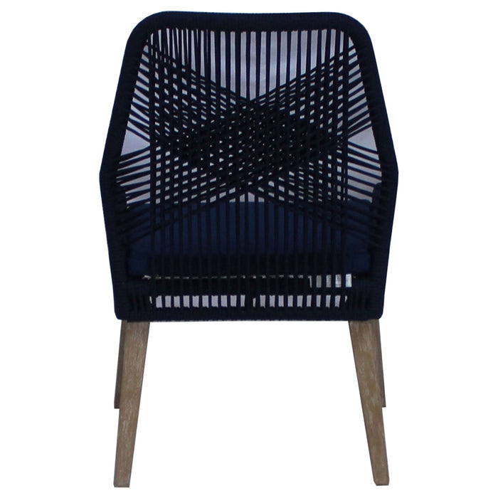 Nakia Woven Rope Dining Side Chairs Dark Navy (Set of 2)