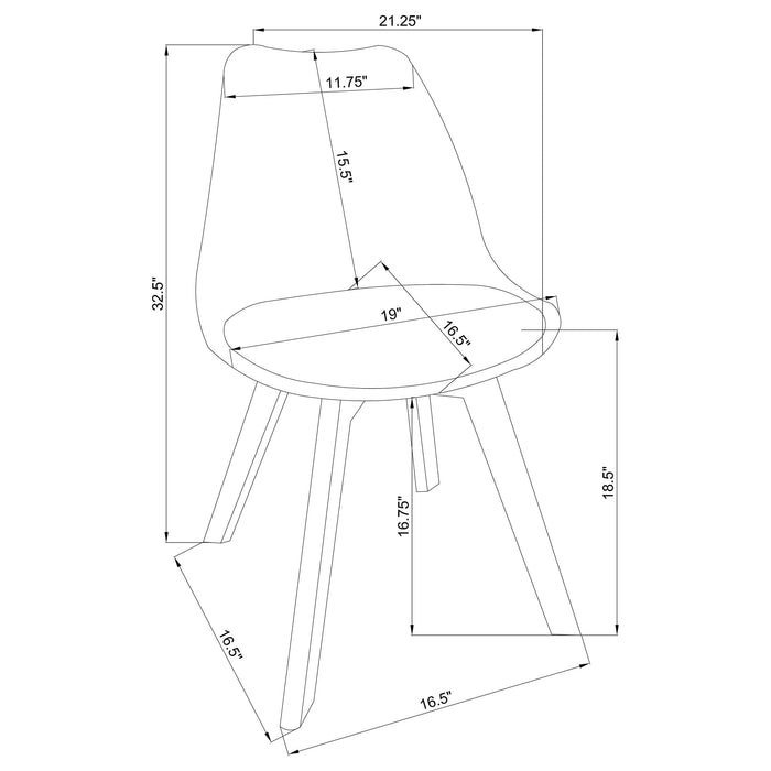 Caballo Polypropylene Dining Side Chair Grey (Set of 2) - Walo Furniture 