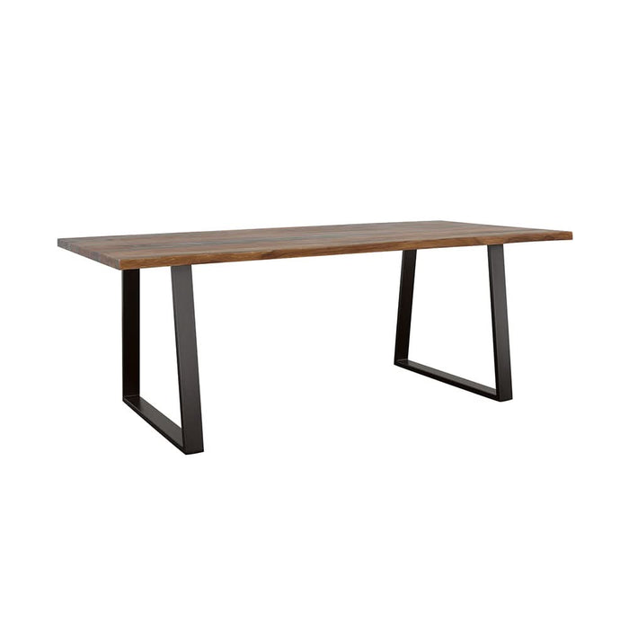 Ditman 80-inch Live Edge Dining Table Grey Sheesham - Walo Furniture 