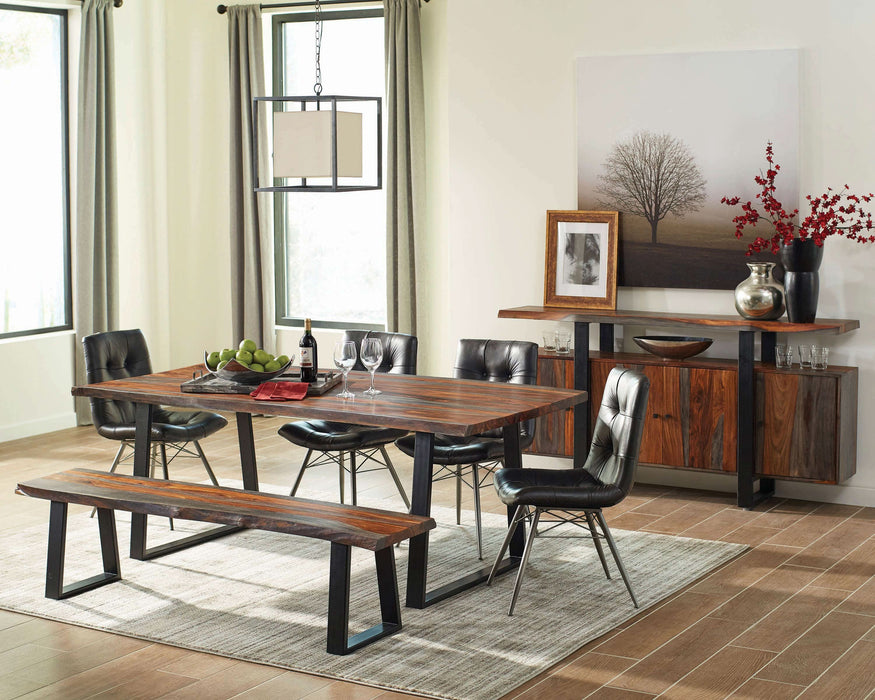 Ditman 80-inch Live Edge Dining Table Grey Sheesham - Walo Furniture 