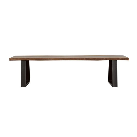 Ditman Live Edge Wood Dining Bench Grey Sheesham - Walo Furniture 