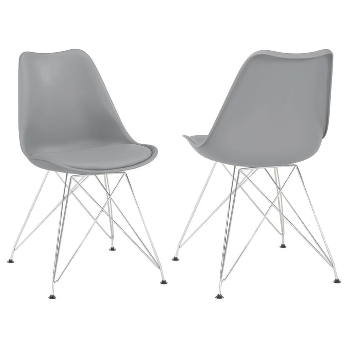 Juniper Polypropylene Dining Side Chair Grey (Set of 2) - Walo Furniture 