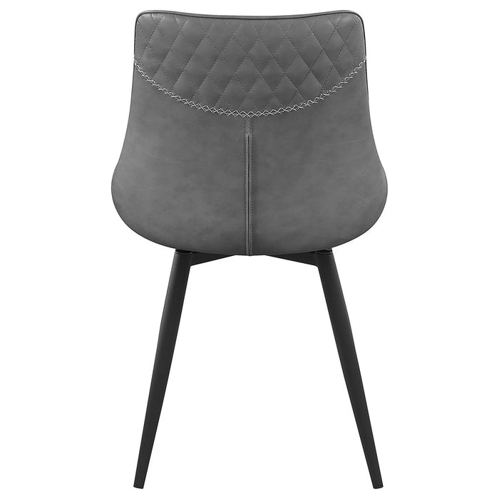 Brassie Upholstered Swivel Dining Side Chair Grey (Set of 2) - Walo Furniture 