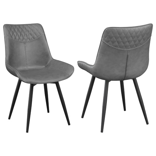 Brassie Upholstered Swivel Dining Side Chair Grey (Set of 2) - Walo Furniture 