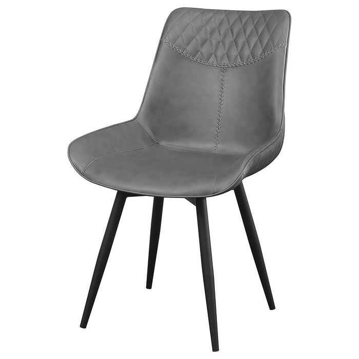 Brassie Upholstered Swivel Dining Side Chair Grey (Set of 2) - Walo Furniture 