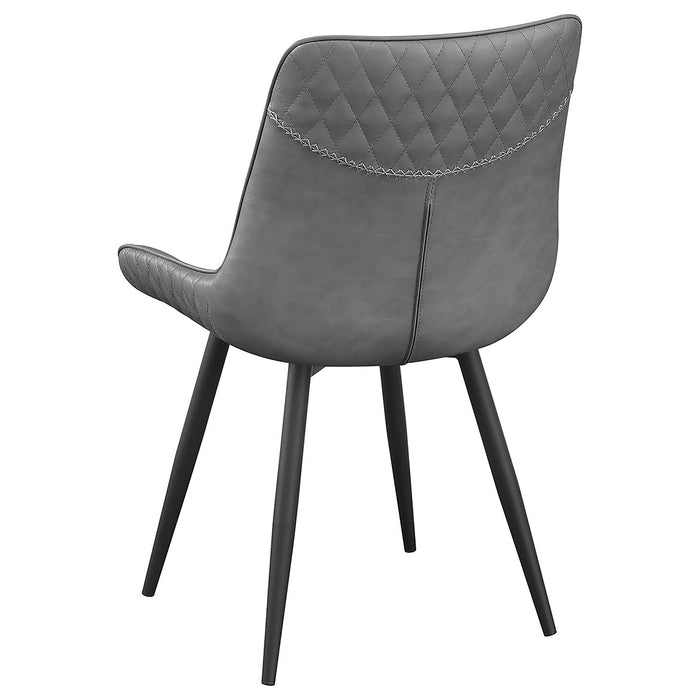 Brassie Upholstered Swivel Dining Side Chair Grey (Set of 2) - Walo Furniture 